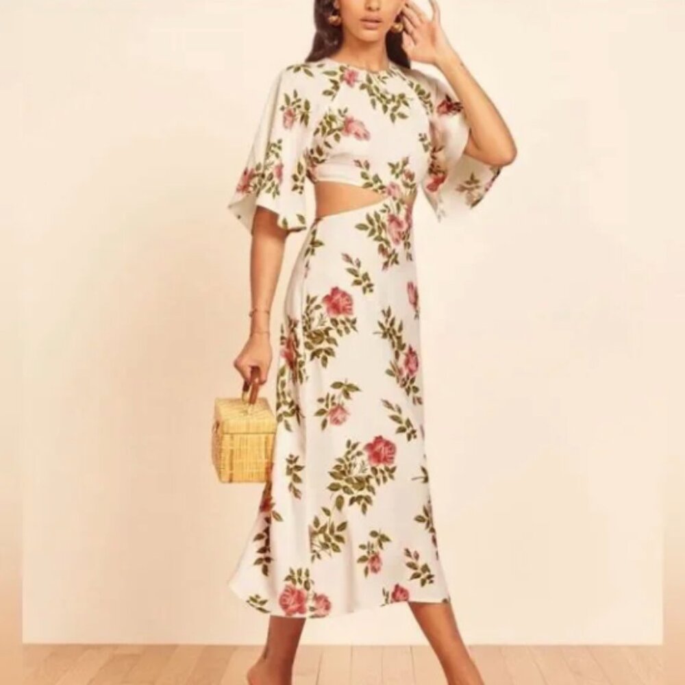 Reformation Benny Jolie cutout floral Dress women’s size 6 small